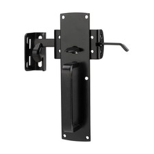 Self-Closing Thumb Gate Latch Heavy Duty for Wooden Metal  Vinyl Fences Black