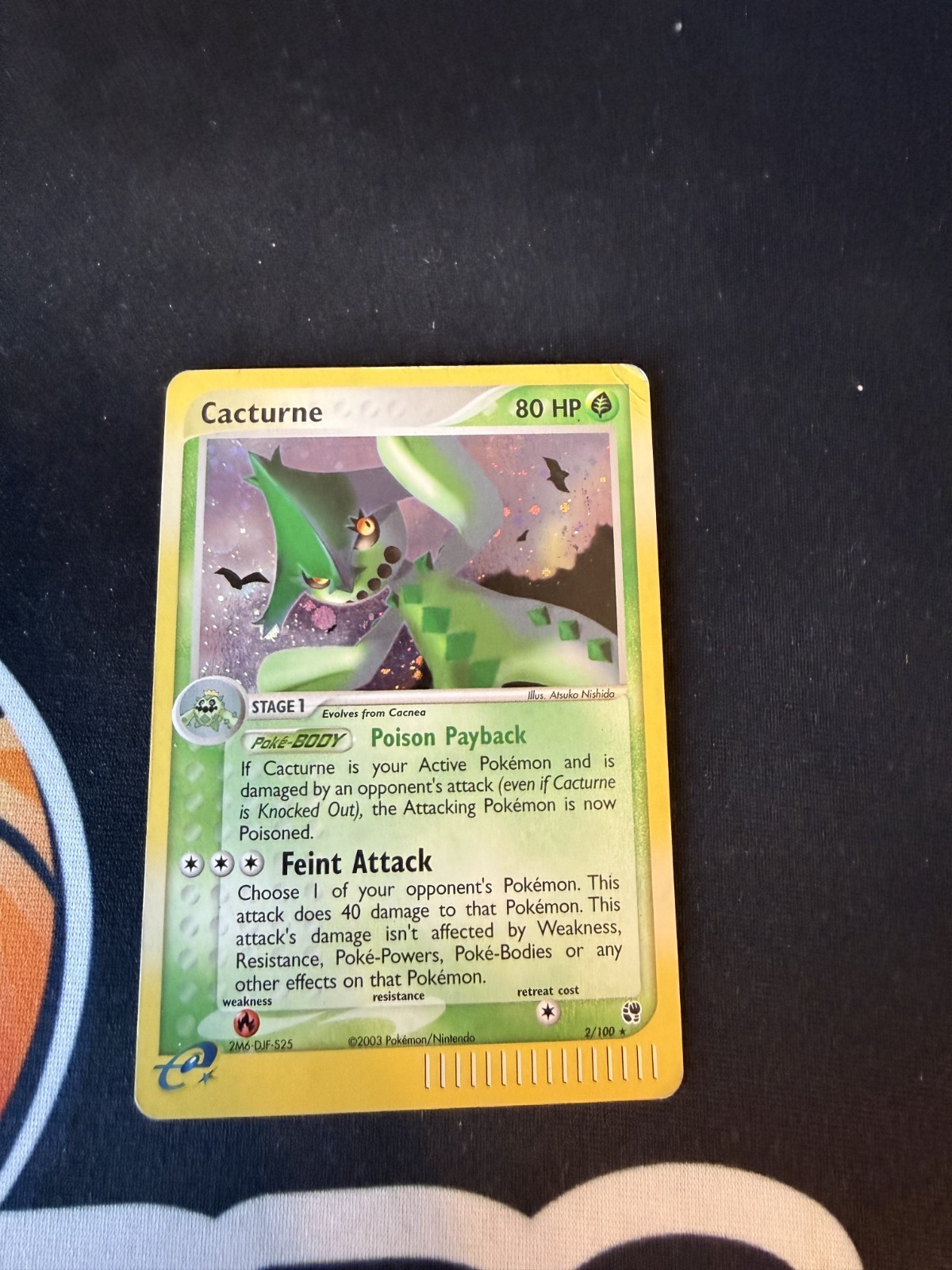 Pokémon Cacturne Sandstorm 2/100 Pokemon Card Holo - Swirl
