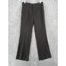 Banana Republic Paants Womens 10 Harrison Linen Blend Wide Leg Trouser Cuffed