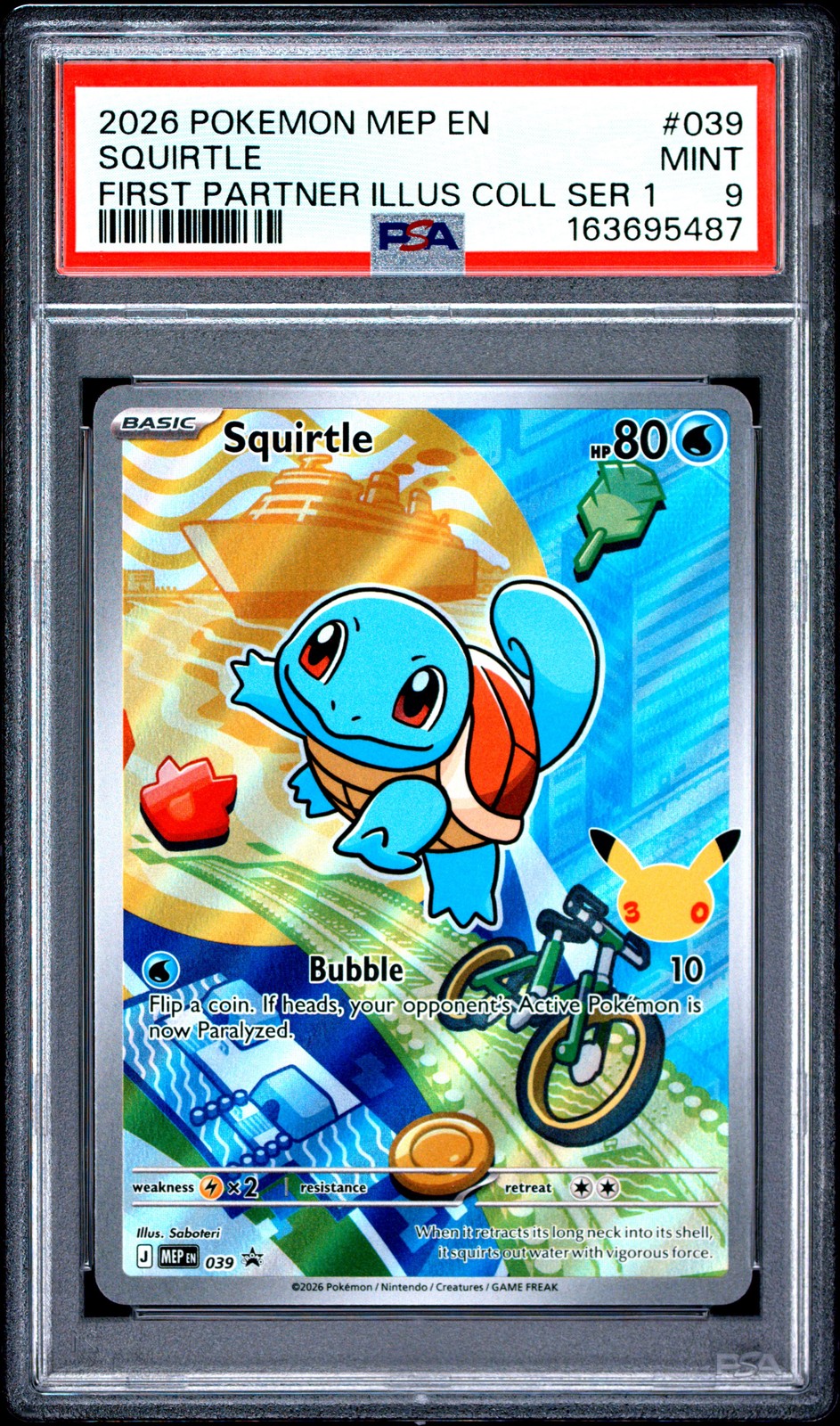 2026 POKEMON MEP EN-ME BLACK STAR PROMO #039 SQUIRTLE PSA 9