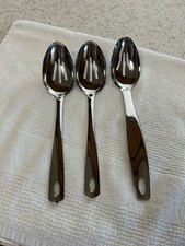 Oneida Stainless 3 Piece Slotted Hanging Restaurant Glossy Serving Spoons USA