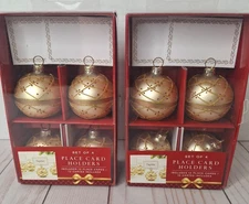 Bed Bath & Beyond Gold Ball Place Card Holders Set of 8 + 24 Place Cards
