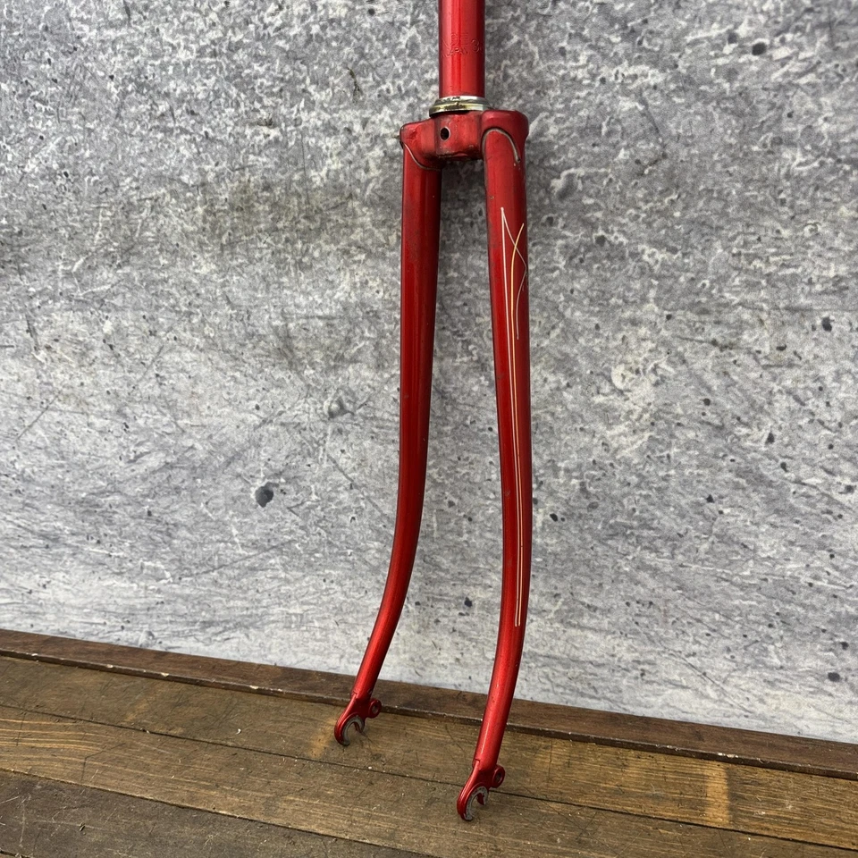 Vintage Tange Japan Steel Road Bike Fork 1" Threaded 27in Wheel Red Tall - Image 4 of 4