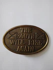 Confederate States Brass  Belt Buckle -  The South will Rise Again