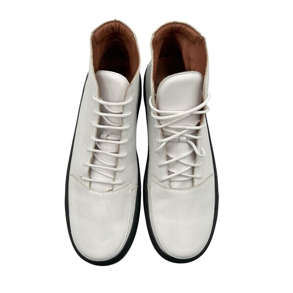 SAOLA Sneakers alte uomo Rodd & Gunn in pelle bianca suola Vibram taglia 8 EU 41