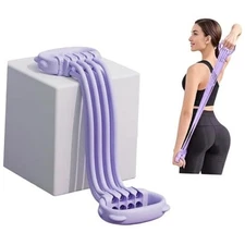 Resistance Bands with Handles - 8 Tube Adjustable Silicone Exercise Purple