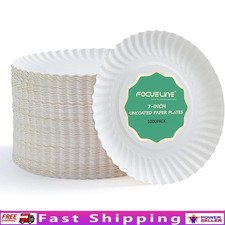 Uncoated Disposable Paper Plates 7 Inch Bulk Pack of 1000 Events Parties Crafts