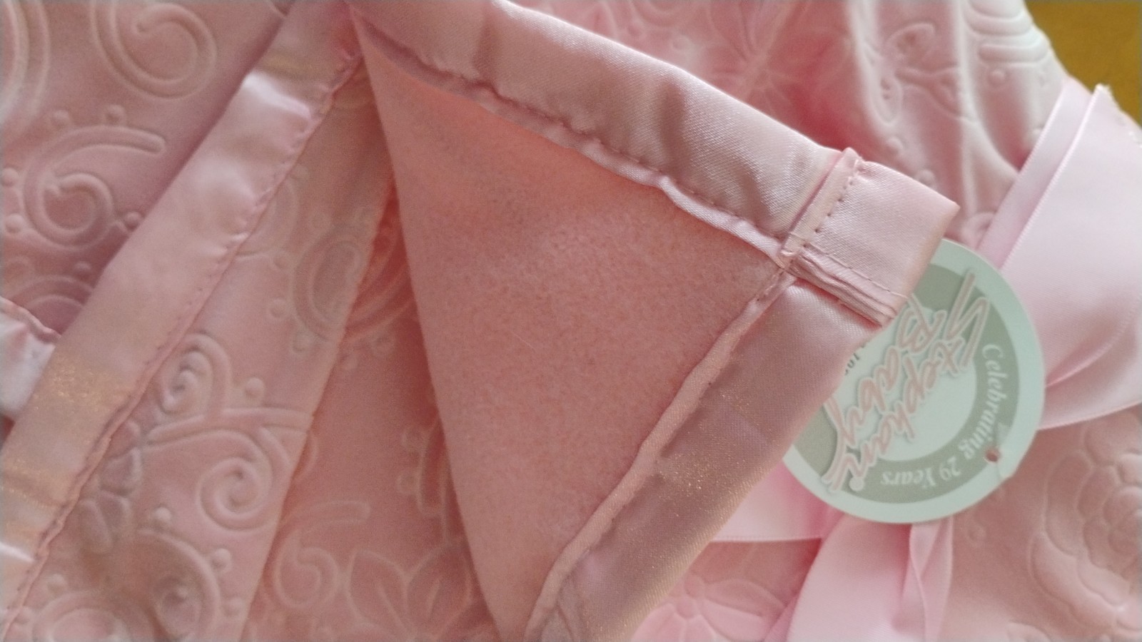 Stephan Baby Pink Embossed Flower Blanket Soft Fleece Security Lovey 30 x40" NEW