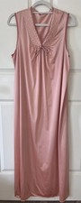 VTG JC Penney M Nightgown Peachy Pink VNeck Embroidered Lingerie Sleepwear USA