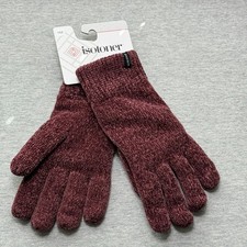 Women's Isotoner Gloves Burgundy Knit One Size