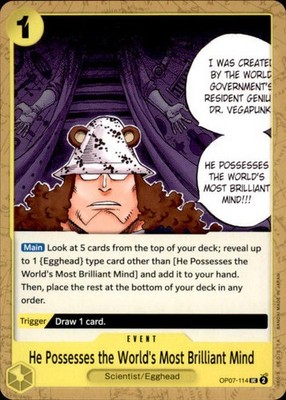 One Piece He Possesses the World's Most Brilliant Mind OP07-114 Eng. UC (6134)