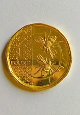 2023 King Charles III Bees £1 Coin – 24K Gold Plated – Uncirculated Collectable