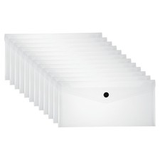 12pcs Plastic A6 Folders, White for Office