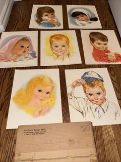Vintage Advertising Northern Paper Mills Children Prints Toilet Tissue Set 7 Box