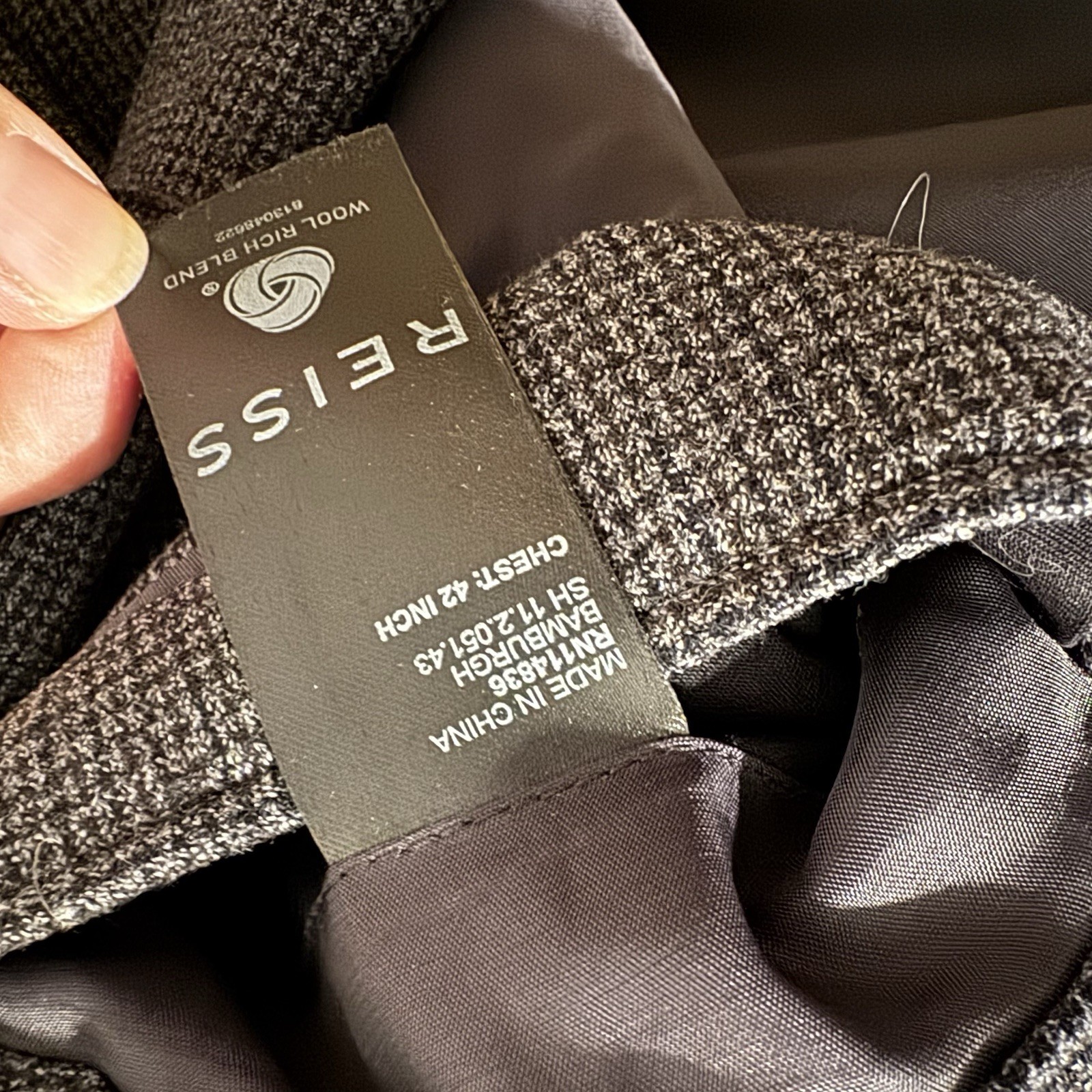 Reiss Blazer Men Wool Blend Size 42 image 10