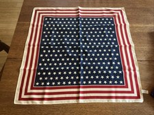 Vintage Square Red White And Blue Scarf Made In Italy 100 Polyester