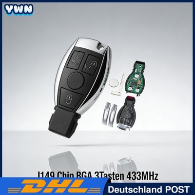 Auto BGA Funk Schlüssel für Mercedes Benz W204 W221 433MHz 3 Tasten NEC mit Chip
