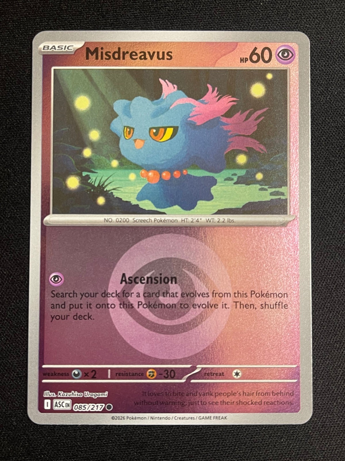 Pokemon Misdreavus - (Energy Symbol) Common ME: Ascended Heroes 085/217 NM