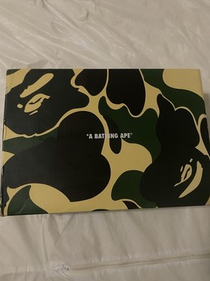 A Bathing Ape BAPE STA Green White Low Top Patent Leather Sneakers Men's