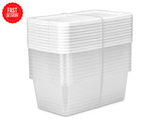 Sterilite 6 Qt Clear Storage Bin, Snap-on Whi...