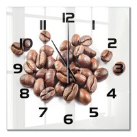 Glas-Wanduhr Als Dekorative Glasuhr Kaffeebohnen Schwarze Zeiger 60X60 Cm