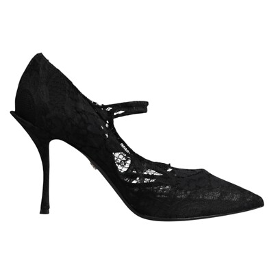 DOLCE & GABBANA Shoes Black Lace Crystals Mary Jane Pumps