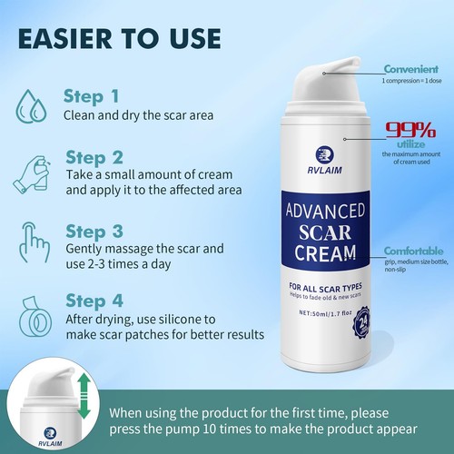 Rvlaim Scar Cream Gel Advanced Silicone Scar Gel Professional Scar Removal Cr... - Picture 6 of 8