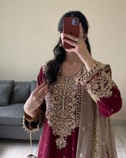 PAKISTANI INDIAN SALWAR KAMEEZ PARTYWEAR KURTA PALAZZO BOLLYWOOD SHARARA SUIT