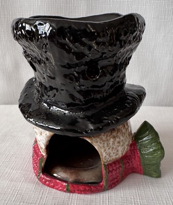 Yankee Candle 2012 Holiday Christmas Snowman Head Stoneware  display picture 1