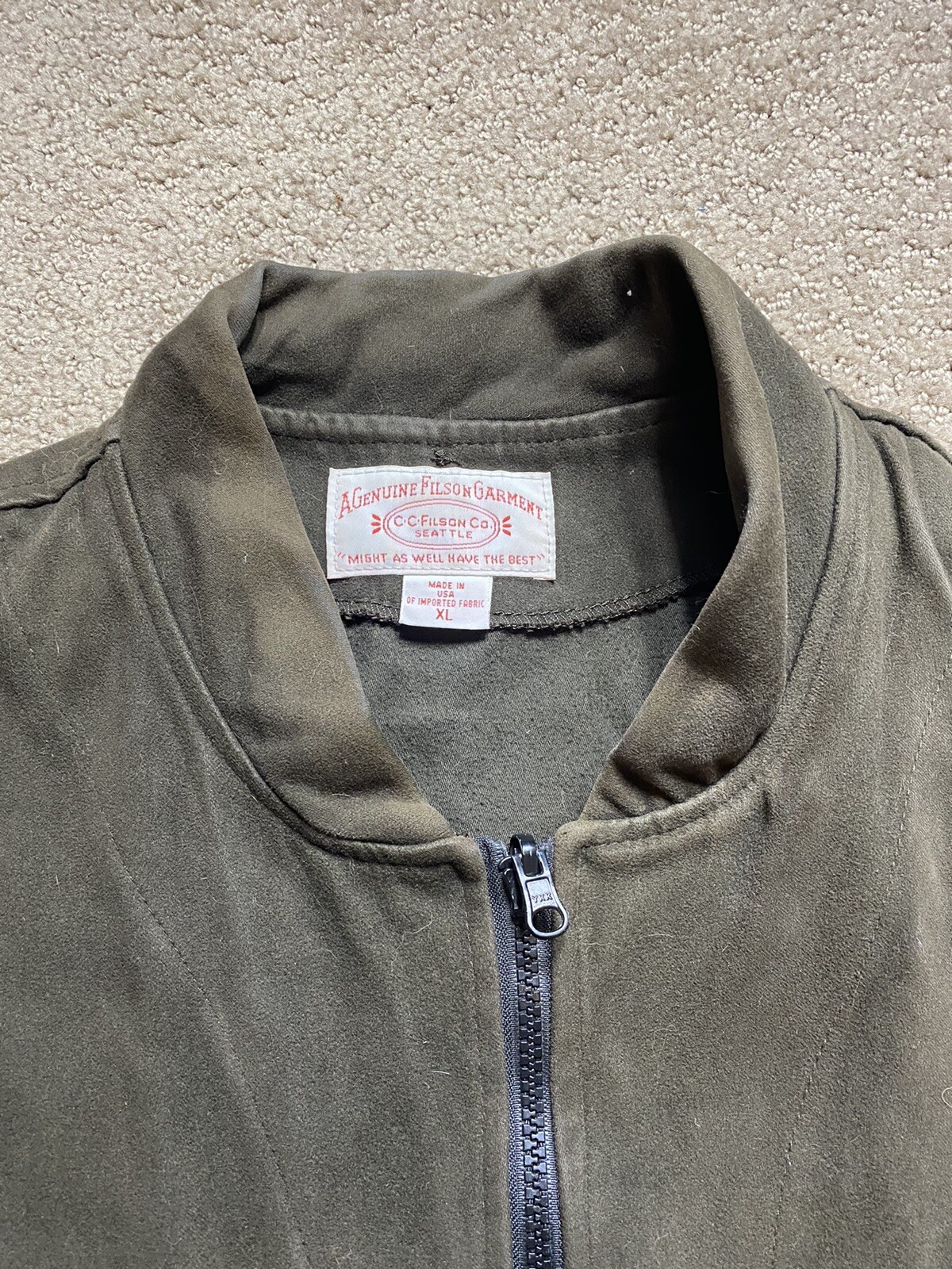 Filson Outfitter Brown Moleskin Vest Liner Size XL Ma… Gem