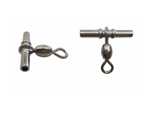 20-60PCs Fishing Crimp Swivel Cross-line Crane Swivel Tackle Connector 3# -3/0# - 第 5/17 張圖片