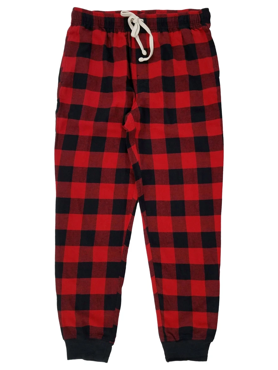 Men soft flannel checked pajama pants