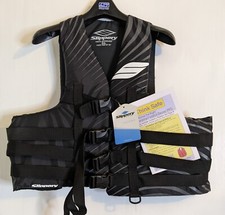 SLIPPERY Super X Large LIFE JACKET Personal Flotation Device BLACK Chest 50-60"