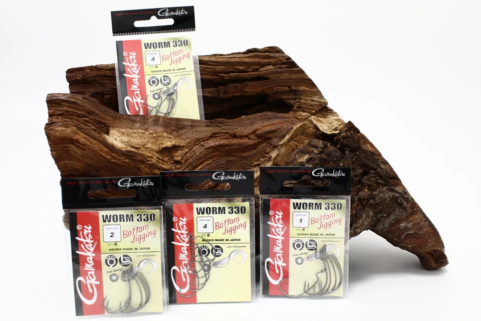 Gamakatsu Worm 330 Bottom Jigging Hooks 1 2 4 1/0 2/0 3/0 4/0 5/0 Cheburashka - Bild 1 von 1