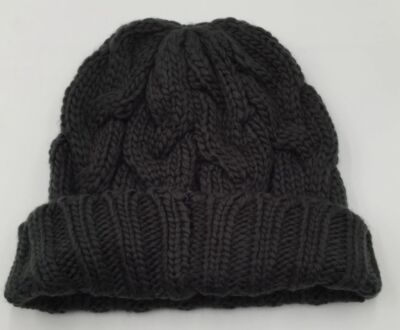 Hat Attack Women's Green Cable-Knit Skull Cap Beanie Hat Stretch One Size