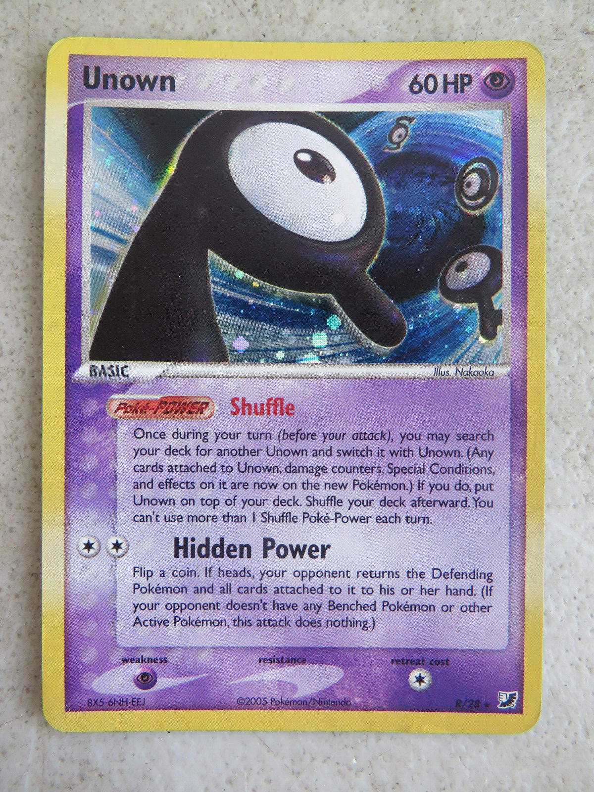 POKEMON TCG 2005 UNOWN R/28 UNSEEN FORCES HOLO RARE CARD