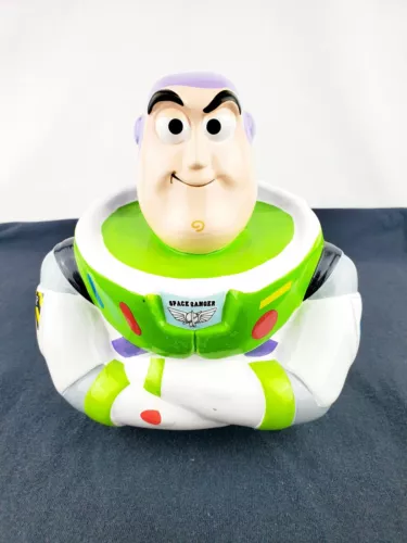 Buzz Lightyear Ceramic Coin Piggy Bank Toy Story 9" x 9" Disney Pixar