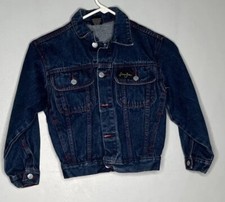 Sean John Boys LOGO Denim Jean Jacket Size 8 Dark Blue Button Front Pockets