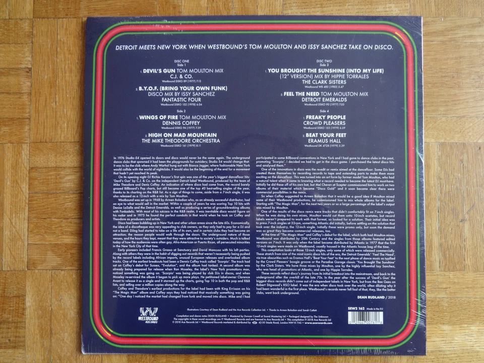 TRES TRES RARE DOUBLE LP VINYLE  WESTBOUND DISCO  " DISCO "  2018  ORIGINAL NEUF - Photo 2/2