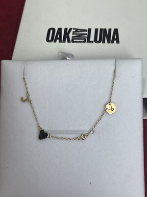 Eiche & Luna HERZ HALSKETTE MIT 14K MASSIV GOLD 16''+2''/ ''J''Initiale 560$