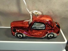 VINTAGE HAND BLOWN RED CAR 6.25" X 3" ORNAMENT CB2444 