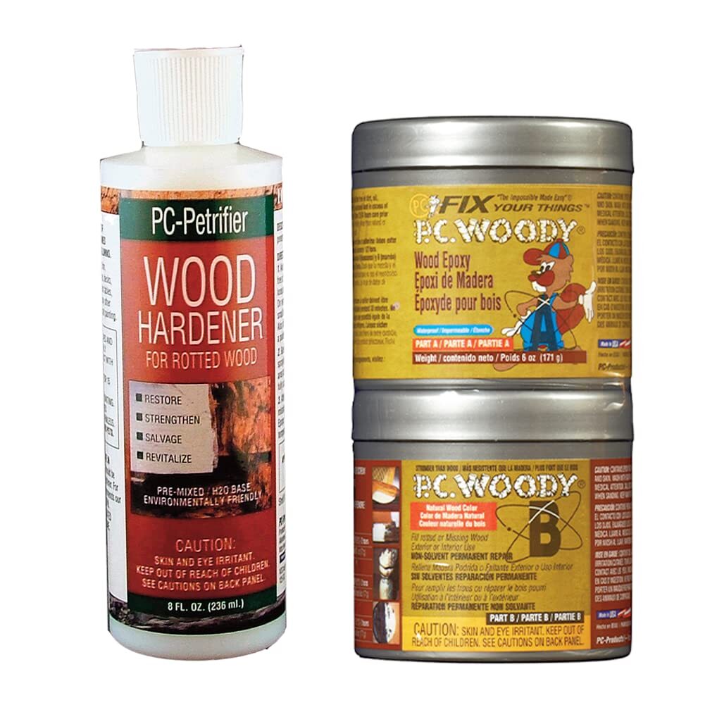 PC-Products Wood Repair Epoxy Paste and Wood Hardener Kit PC-Woody 6 oz and PC--image