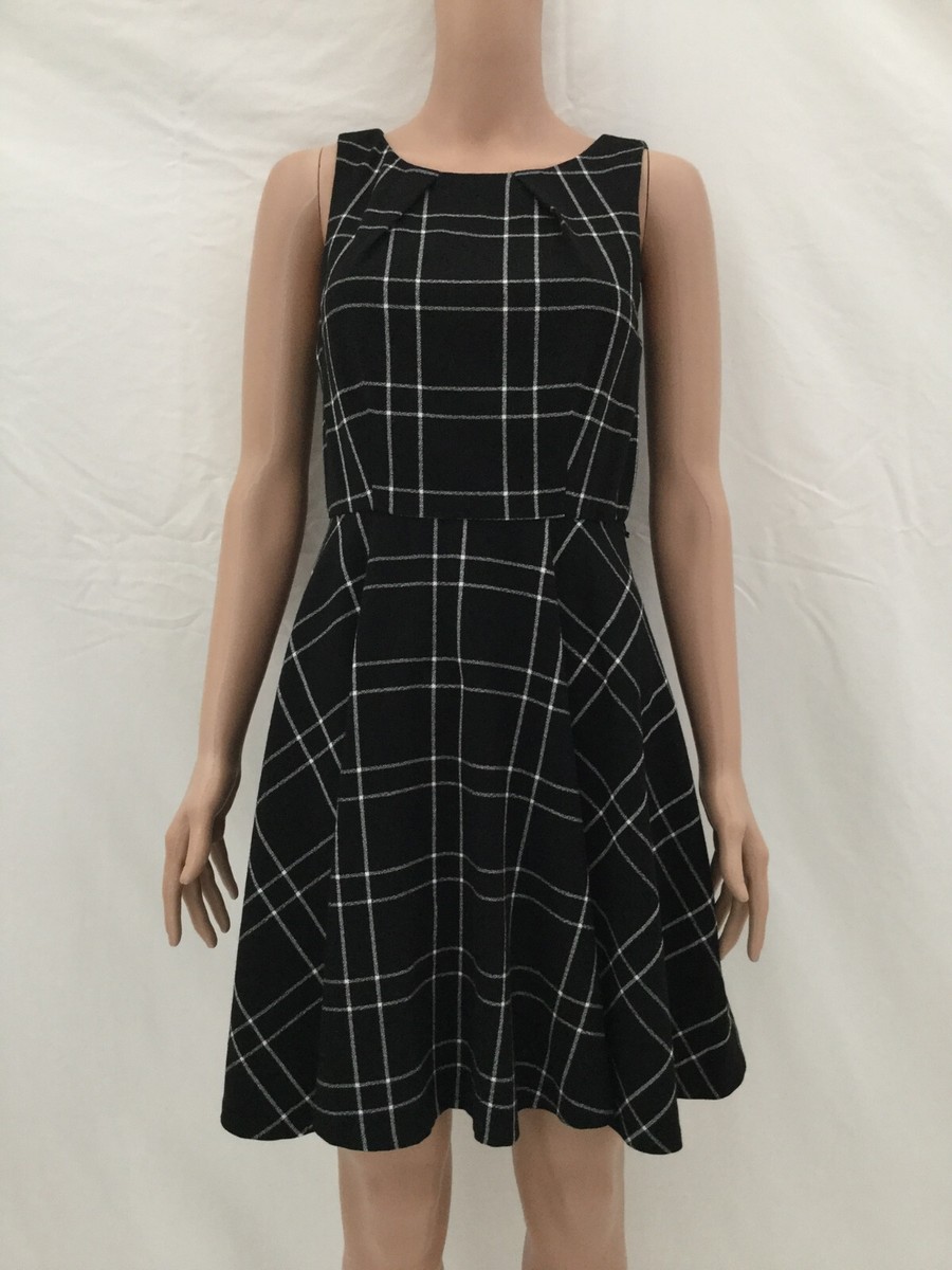 Elle Black Plaid Flare Swing Dress, Sz S | eBay