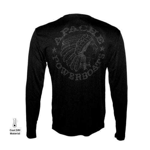 Apache Legend Performance Tech Long Sleeve Tee | Cool-DRI | Carbon on Black - Bild 1 von 4