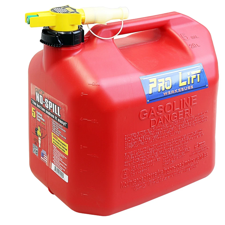 No Spill Kanister 20L Benzin Diesel Reserve Kraftstoff Tank Einfüllsystem W0250 - Bild 1 von 1