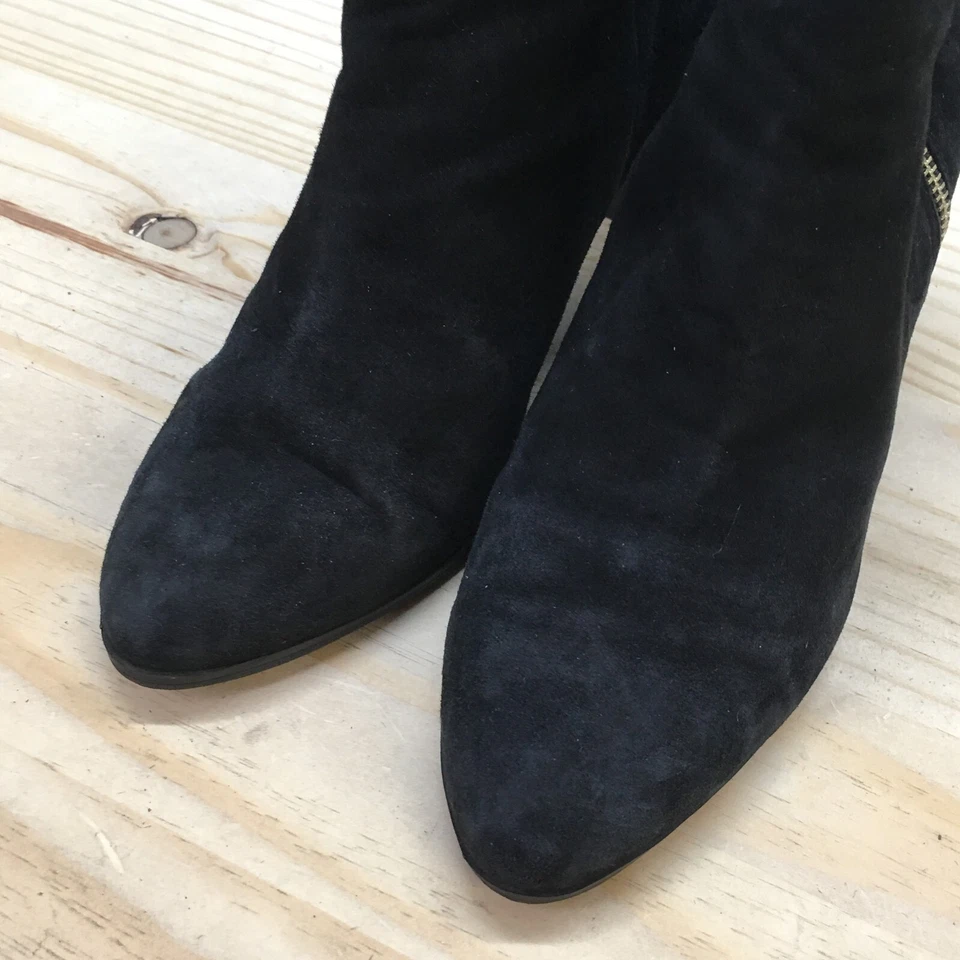 Женские сапоги Adrienne Vittadini размер 10 Thurston на лодыжке черные замшевые на конусообразных каблуках - Изображение 4 из 4