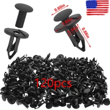 120pc Clips for Hole Plastic Rivets Retainer Fender Bumper Push Pin Fastener 8mm