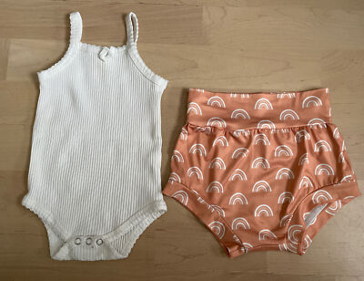 Shein Baby Girl One Piece Short Set-Size 80(12-18 Months)-White