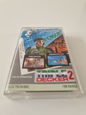 Invasion Force 3 Spiele in 1 - Acorn Electron Vintage Videospiel Band - sehr guter Zustand