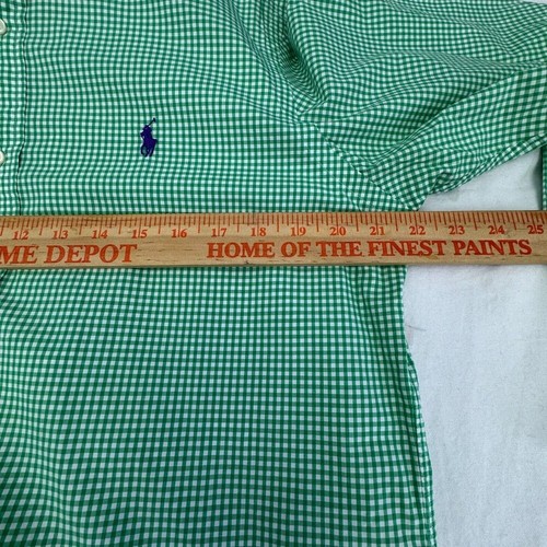 Ralph Lauren Uomo M Verde Gingham Pony Camicia Manica Lunga Bottoni Primavera Preppy - Foto 7 di 8